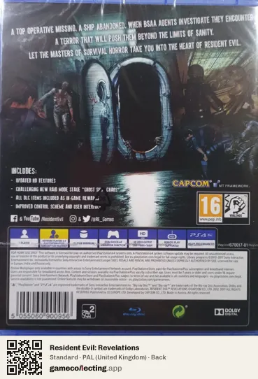 Resident Evil: Revelations PlayStation 4, United Kingdom box back