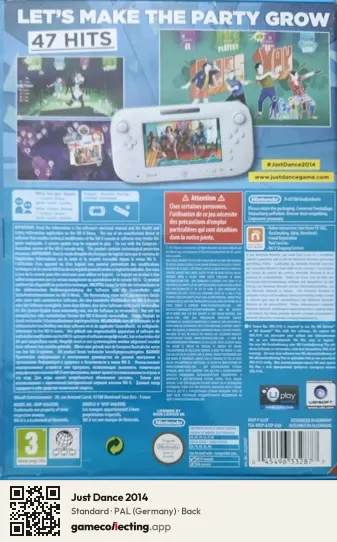 Just Dance 2014 Nintendo Wii U, Germany box back