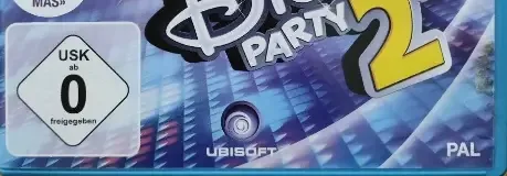 Just Dance: Disney Party 2, the USK square on its front