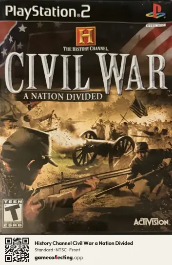 History Channel Civil War a Nation Divided PlayStation 2, NTSC box front