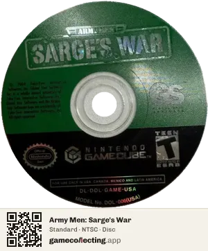Army Men: Sarge's War Nintendo GameCube, NTSC disc