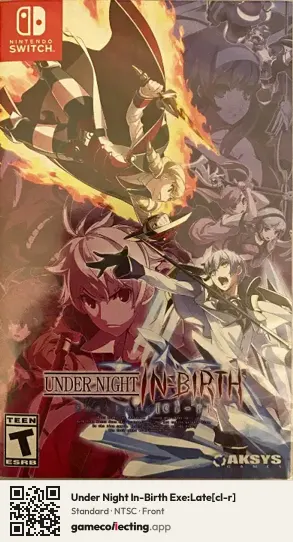 Under Night In-Birth Exe:Late[cl-r] Nintendo Switch, NTSC box front