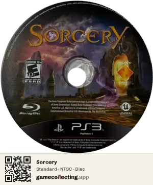 Sorcery PlayStation 3, NTSC disc