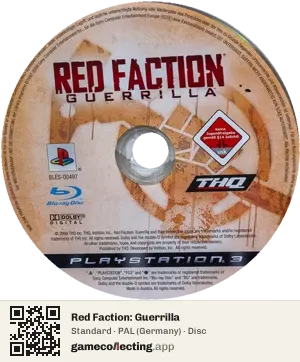 Red Faction: Guerrilla PlayStation 3, PAL disc