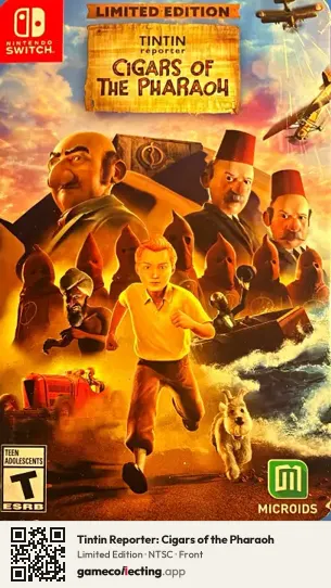 Tintin Reporter: Cigars of the Pharaoh Nintendo Switch, NTSC box front