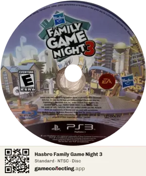 Hasbro Family Game Night 3 PlayStation 3, NTSC disc