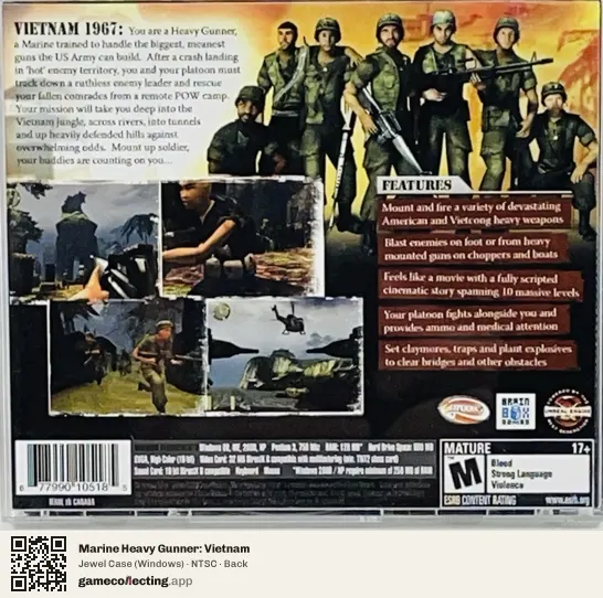 Marine Heavy Gunner: Vietnam Computer, NTSC box back