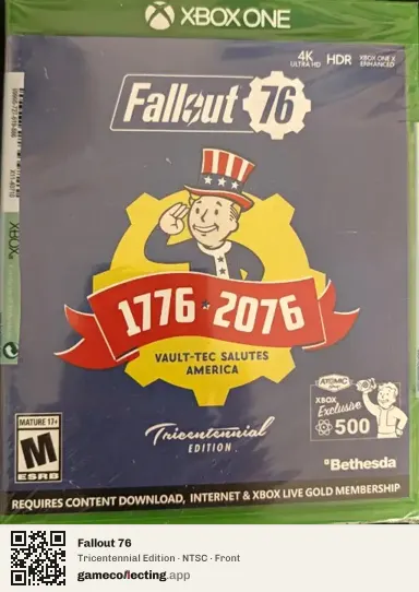 Fallout 76 Xbox One, NTSC box front