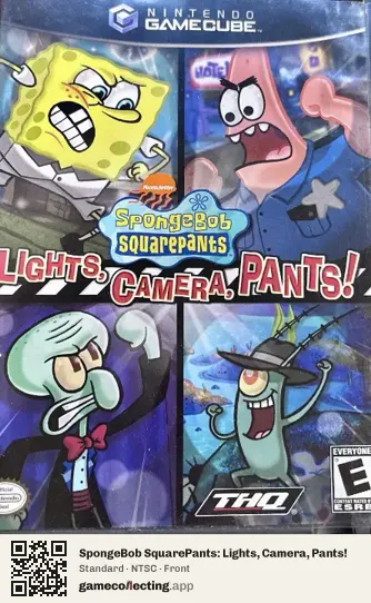 SpongeBob SquarePants: Lights, Camera, Pants! Nintendo GameCube, NTSC box front