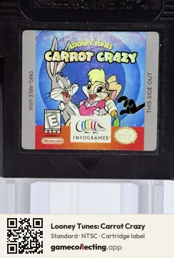 Looney Tunes: Carrot Crazy Game Boy Color, NTSC cartridge label