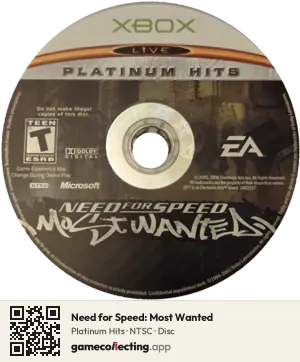 Need for Speed: Most Wanted Xbox, NTSC disc