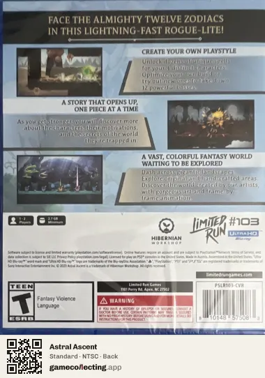 Astral Ascent PlayStation 5, NTSC box back