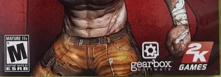 Borderlands, the ESRB box on its front