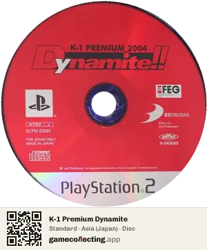 K-1 Premium Dynamite PlayStation 2, Asia disc