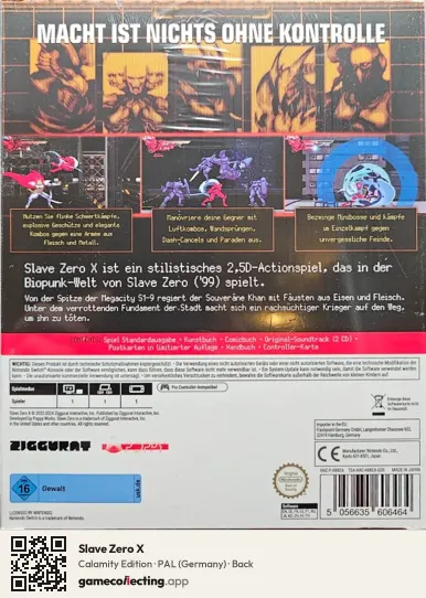 Slave Zero X Nintendo Switch, Germany box back