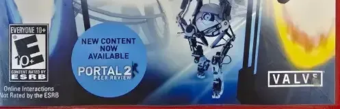 Portal 2, the ESRB box on its front