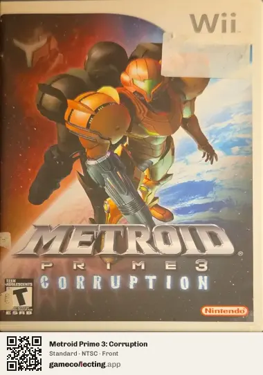 Metroid Prime 3: Corruption Nintendo Wii, NTSC box front