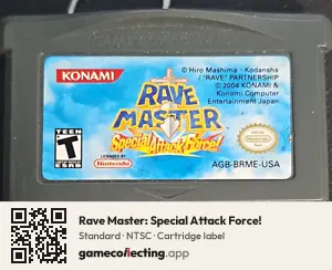 Rave Master: Special Attack Force! Game Boy Advance, NTSC cartridge label