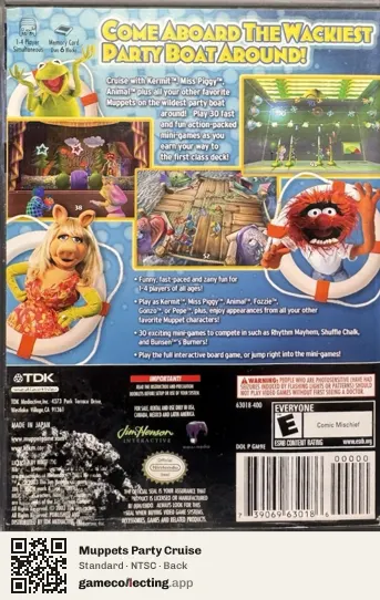 Muppets Party Cruise Nintendo GameCube, NTSC box back
