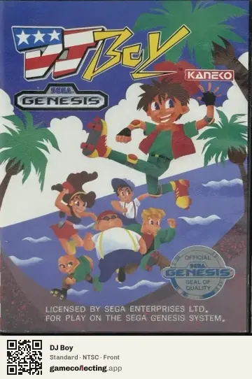 DJ Boy Sega Mega Drive / Genesis, NTSC box front