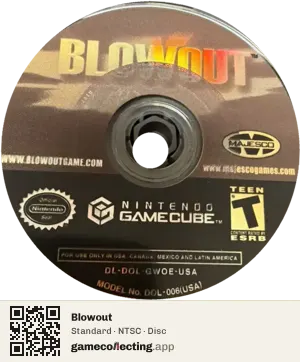 Blowout Nintendo GameCube, NTSC disc