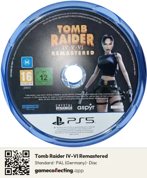Tomb Raider IV-VI Remastered PlayStation 5, PAL disc