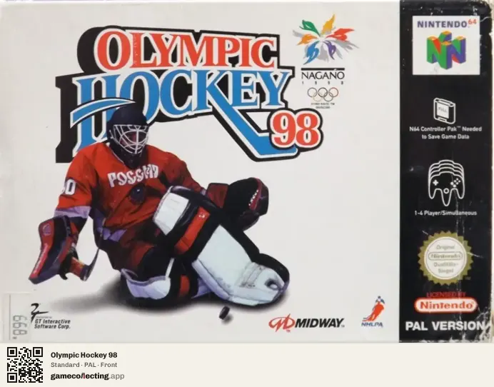 Olympic Hockey 98 Nintendo 64, PAL box front