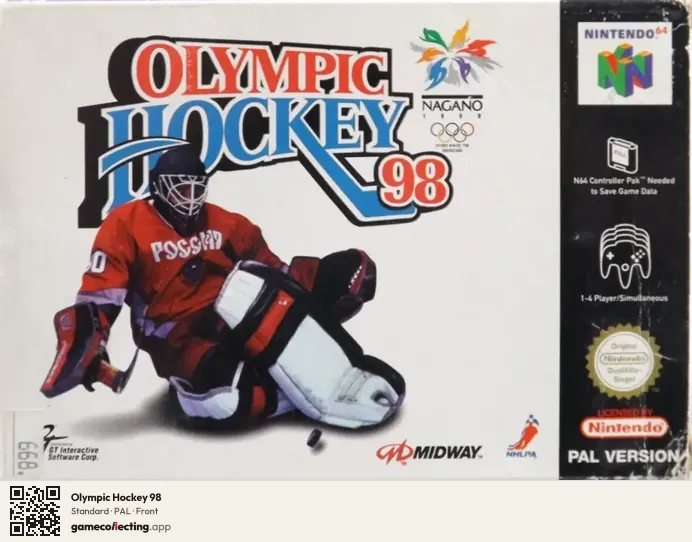 Olympic Hockey 98 Nintendo 64, PAL box front