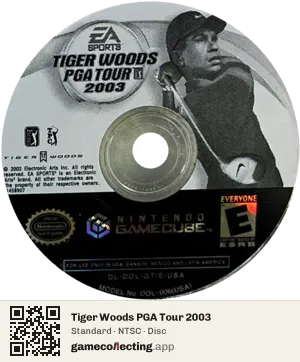 Tiger Woods PGA Tour 2003 Nintendo GameCube, NTSC disc