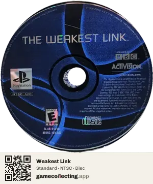 Weakest Link PlayStation, NTSC disc