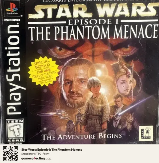 Star Wars: Episode I: The Phantom Menace PlayStation, NTSC box front