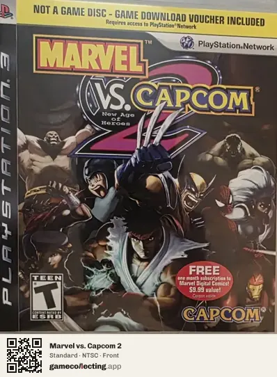 Marvel vs. Capcom 2 PlayStation 3, NTSC box front