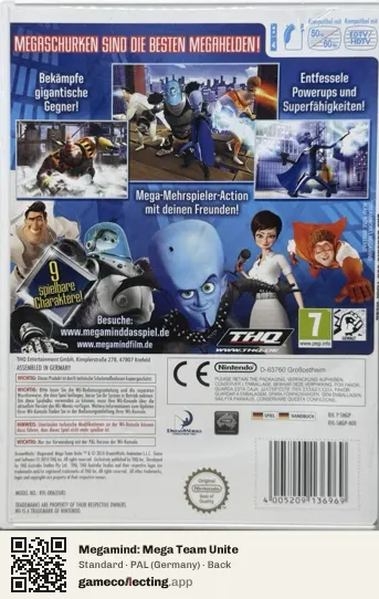 Megamind: Mega Team Unite Nintendo Wii, Germany box back