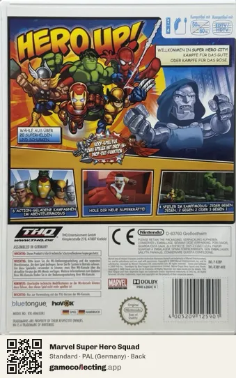 Marvel Super Hero Squad Nintendo Wii, Germany box back