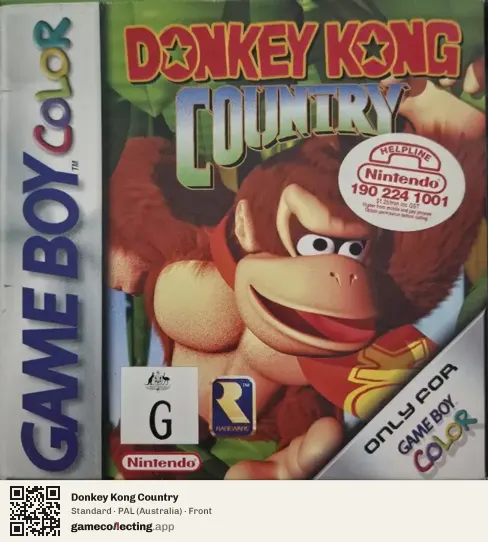 Donkey Kong Country Game Boy Color, Australia box front
