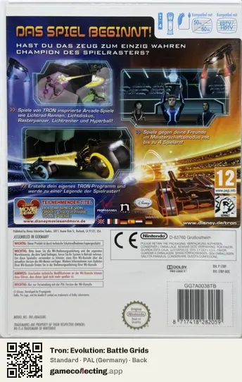 Tron: Evolution: Battle Grids Nintendo Wii, Germany box back