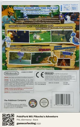 PokéPark Wii: Pikachu's Adventure Nintendo Wii, Germany box back