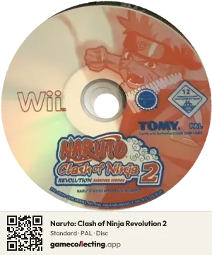 Naruto: Clash of Ninja Revolution 2 Nintendo Wii, PAL disc