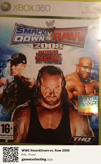 WWE SmackDown vs. Raw 2008 Xbox 360, PAL box front