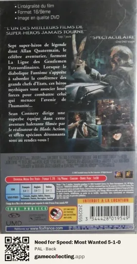 Need for Speed: Most Wanted 5-1-0 PlayStation Portable, PAL box back