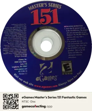 eGames Master's Series 151 Fantastic Games Computer, NTSC disc