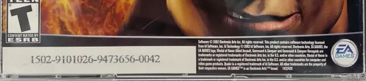 Medal of Honor: Allied Assault, the ESRB box on its front
