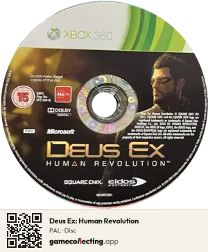 Deus Ex: Human Revolution Xbox 360, PAL disc