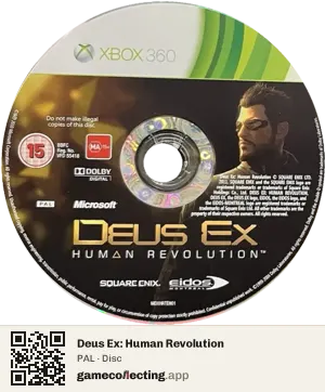 Deus Ex: Human Revolution Xbox 360, PAL disc