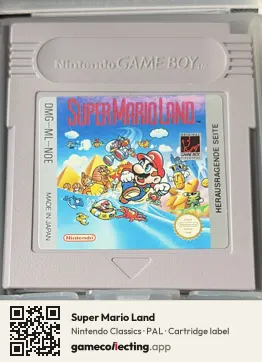 Super Mario Land Game Boy, PAL cartridge label