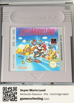 Super Mario Land Game Boy, PAL cartridge label
