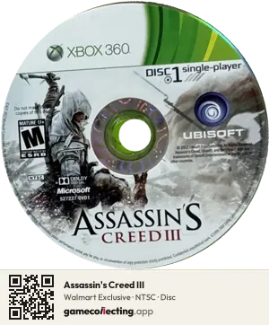 Assassin's Creed III Xbox 360, NTSC disc
