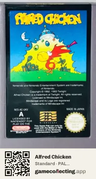 Alfred Chicken Nintendo Entertainment System, PAL cartridge label