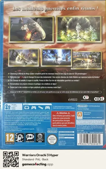 Warriors Orochi 3 Hyper Nintendo Wii U, PAL box back