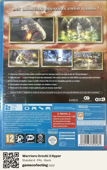 Warriors Orochi 3 Hyper Nintendo Wii U, PAL box back